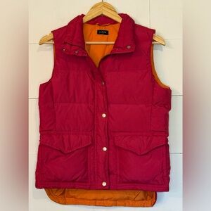 J. Crew Women's Pink and Orange Quilted Vest
